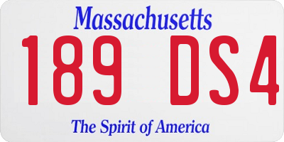 MA license plate 189DS4
