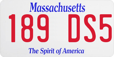 MA license plate 189DS5