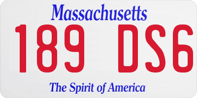 MA license plate 189DS6