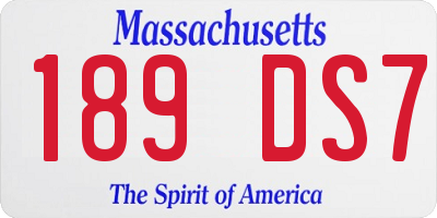 MA license plate 189DS7