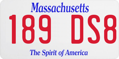 MA license plate 189DS8