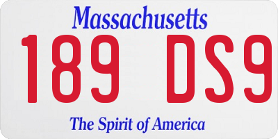 MA license plate 189DS9