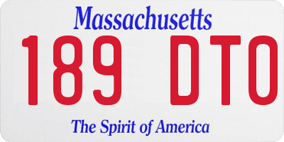 MA license plate 189DT0