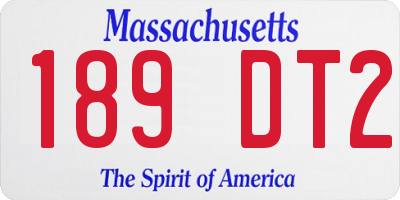 MA license plate 189DT2