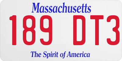 MA license plate 189DT3