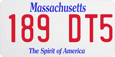 MA license plate 189DT5