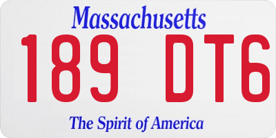 MA license plate 189DT6