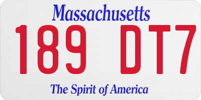 MA license plate 189DT7
