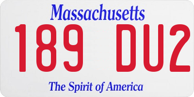 MA license plate 189DU2