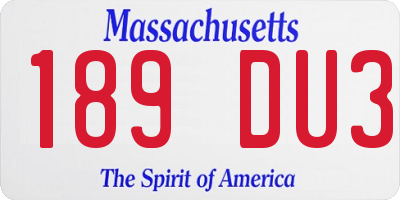 MA license plate 189DU3