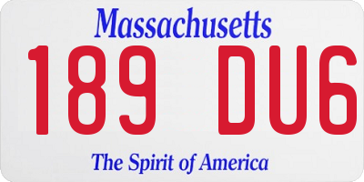 MA license plate 189DU6