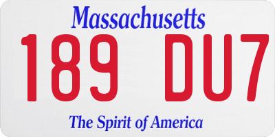 MA license plate 189DU7