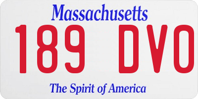 MA license plate 189DV0