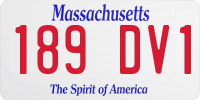 MA license plate 189DV1