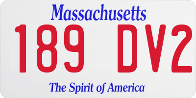 MA license plate 189DV2