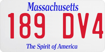 MA license plate 189DV4