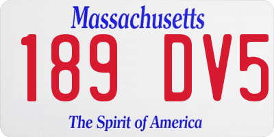 MA license plate 189DV5
