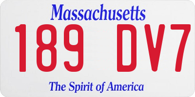MA license plate 189DV7
