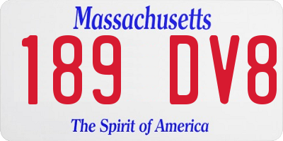 MA license plate 189DV8