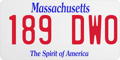 MA license plate 189DW0