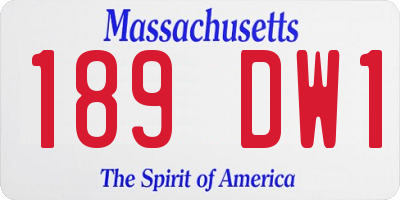 MA license plate 189DW1