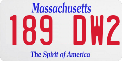 MA license plate 189DW2