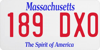 MA license plate 189DX0