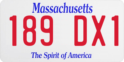 MA license plate 189DX1