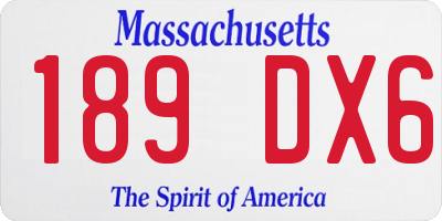 MA license plate 189DX6