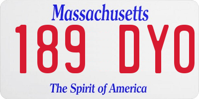 MA license plate 189DY0