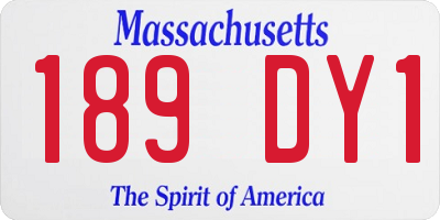 MA license plate 189DY1