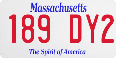 MA license plate 189DY2