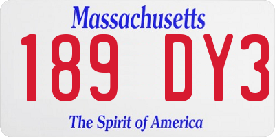 MA license plate 189DY3
