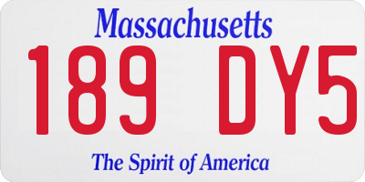 MA license plate 189DY5