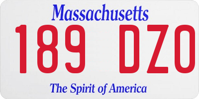 MA license plate 189DZ0