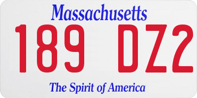 MA license plate 189DZ2