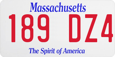 MA license plate 189DZ4