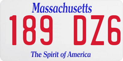 MA license plate 189DZ6