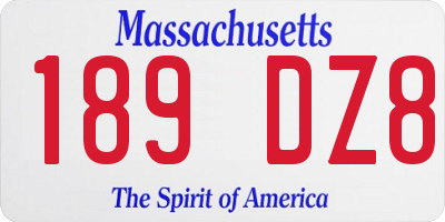 MA license plate 189DZ8