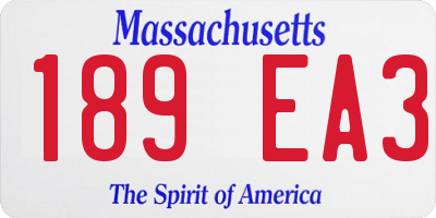 MA license plate 189EA3