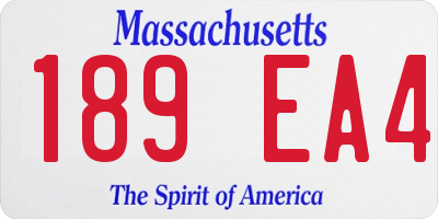 MA license plate 189EA4