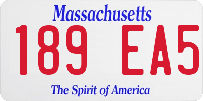 MA license plate 189EA5