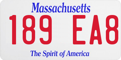 MA license plate 189EA8