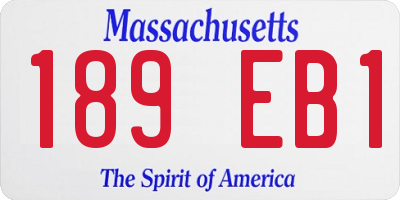 MA license plate 189EB1