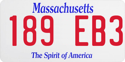 MA license plate 189EB3