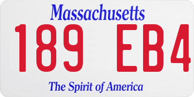 MA license plate 189EB4