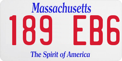 MA license plate 189EB6