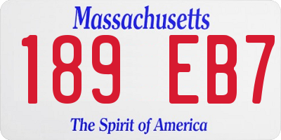 MA license plate 189EB7