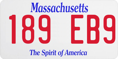 MA license plate 189EB9