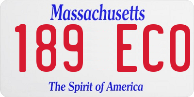 MA license plate 189EC0